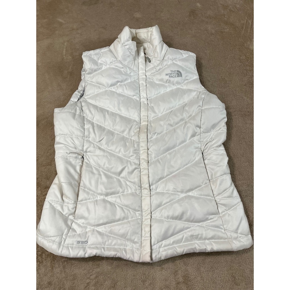 The North Face 550 Down Puffer Vest Women's Size Medium White Full Zip Quilted